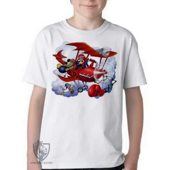 Camiseta adulto ou infantil Dick vigarista mutttley pegue o pombo avião hanna barbera - Foto 2