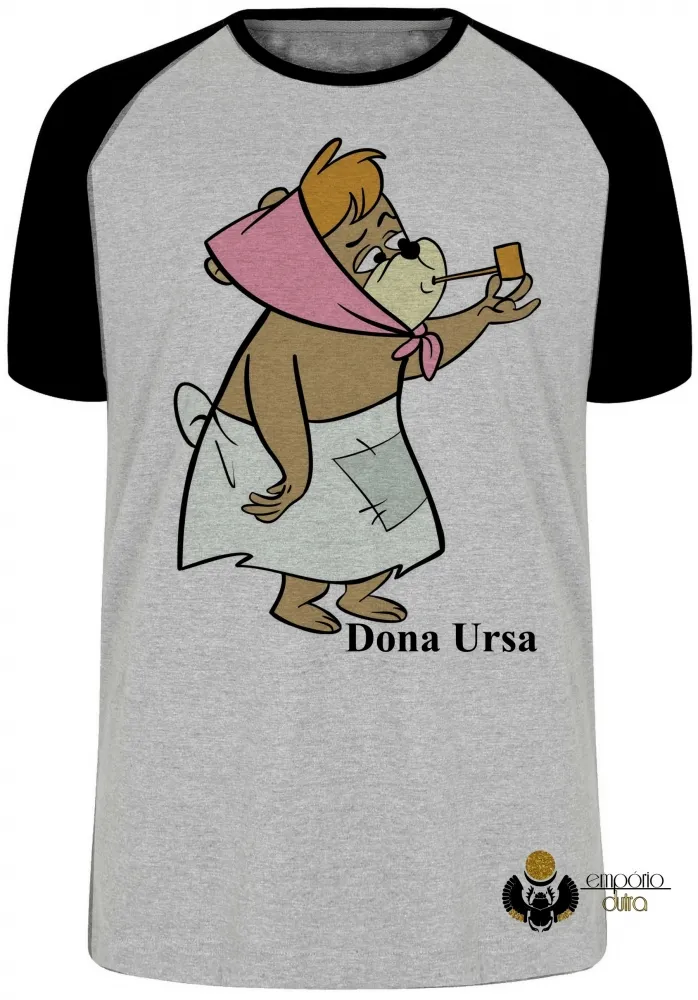 Camiseta adulto ou infantil Dona Ursa Zé Buscapé Hanna Barbera Imagem