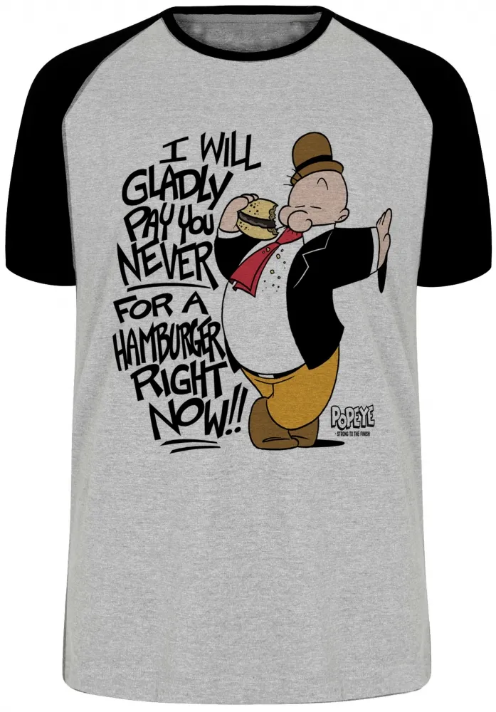 Camiseta adulto ou infantil Dudu marinheiro popeye hamburger