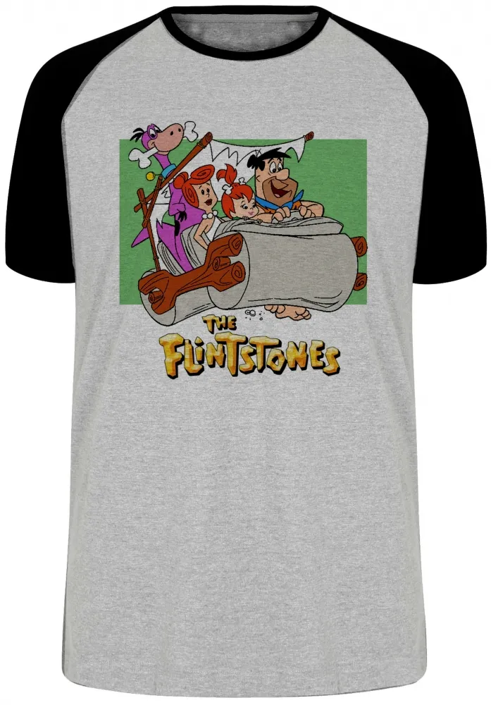 Camiseta adulto ou infantil Flinstones carro fred vilma Flintstones Imagem