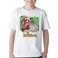 Camiseta adulto ou infantil Flinstones carro fred vilma Flintstones - Foto 2