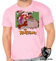 Camiseta adulto ou infantil Flinstones carro fred vilma Flintstones - Foto 4