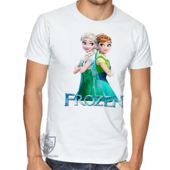 Camiseta adulto ou infantil Frozen Anna Elsa costas - Foto 2