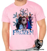 Camiseta adulto ou infantil Frozen floco neve todos - Foto 4
