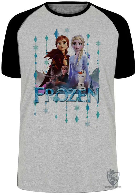 Camiseta adulto ou infantil Frozen Anna e Elsa Irmãs