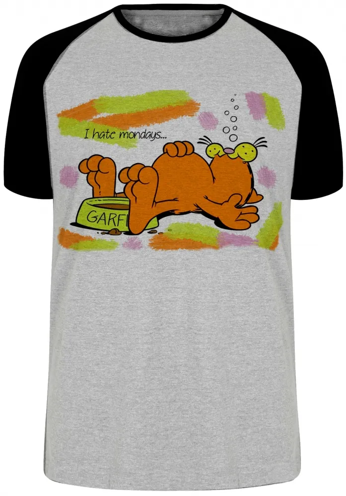 Camiseta adulto ou infantil Garfield I hate mondays gato cat