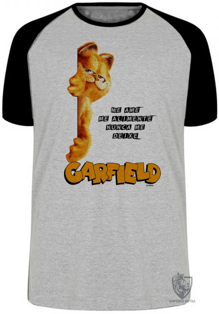 Camiseta adulto ou infantil Garfield me ame gato gordo Imagem