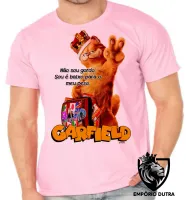 Camiseta adulto ou infantil Garfield não sou gordo gato - Foto 2