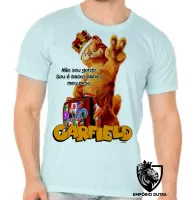 Camiseta adulto ou infantil Garfield não sou gordo gato - Foto 5