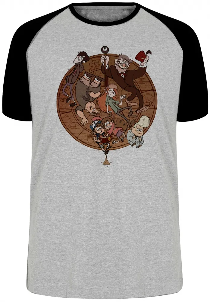 Camiseta adulto ou infantil Gravity Falls círculo todos