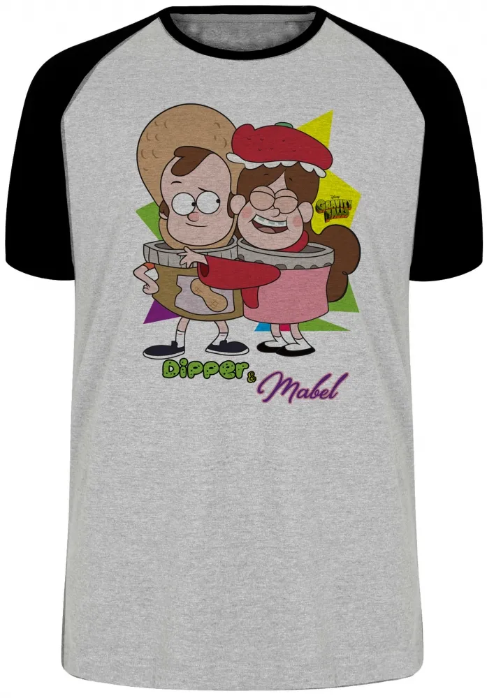 Camiseta adulto ou infantil Gravity Falls Dipper Mabel potes Imagem