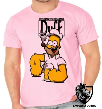 Camiseta adulto ou infantil Homer simpsons popeye duff cerveja - Foto 2