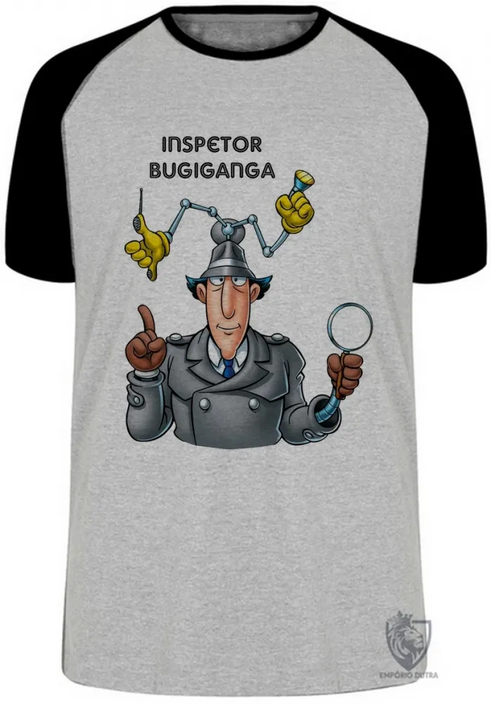 Camiseta adulto ou infantil Inspetor Bugiganga detetive desenho antigo Imagem