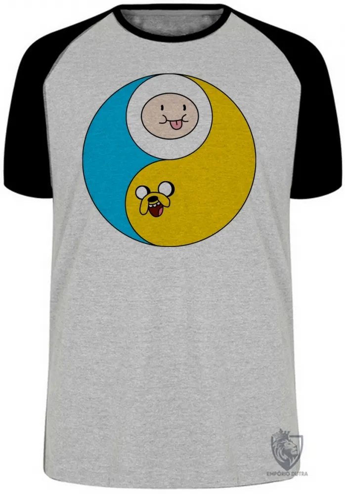 Camiseta adulto ou infantil Jake Finn hora aventura redondo Imagem