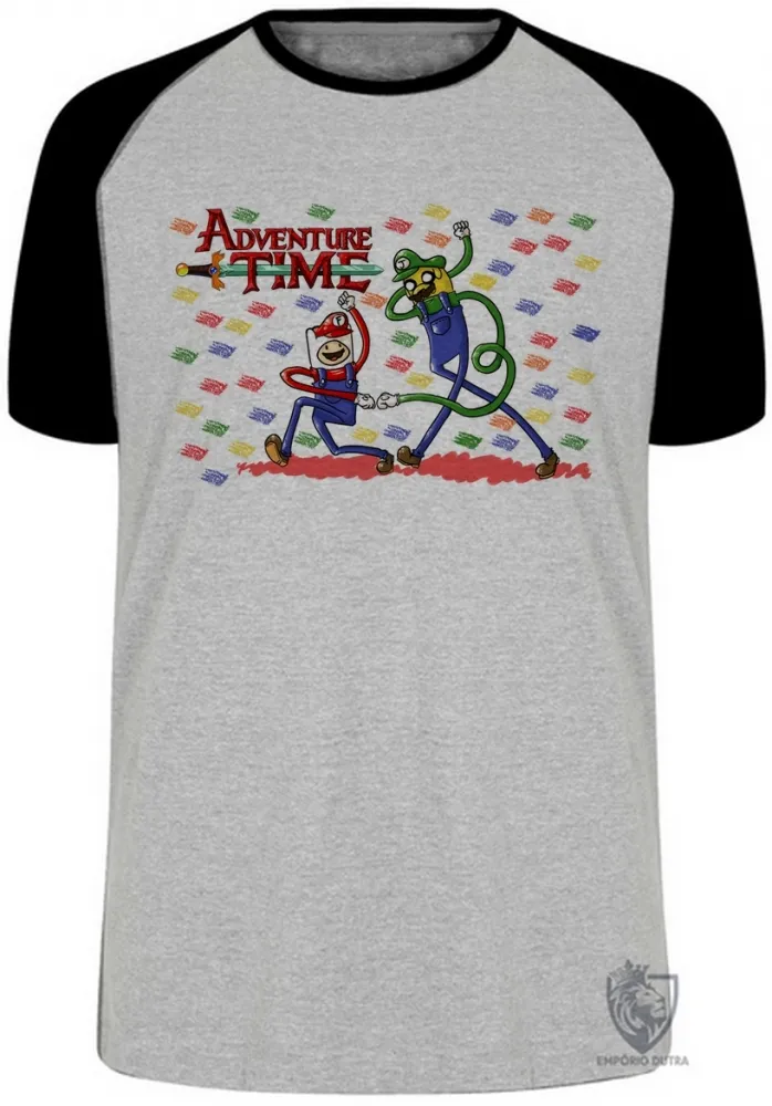 Camiseta adulto ou infantil Jake Finn Mario Luigi Imagem