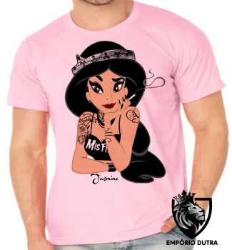 Camiseta adulto ou infantil Jasmine disney presa fumando - Foto 2