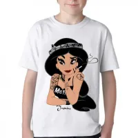 Camiseta adulto ou infantil Jasmine disney presa fumando - Foto 3