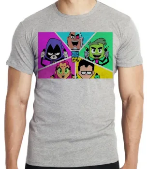 Camiseta adulto ou infantil Jovens titãs em ação personagens - Foto 2