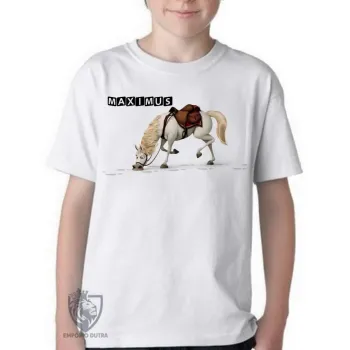Camiseta adulto ou infantil Maximus farejando cavalo rapunzel - Foto 2