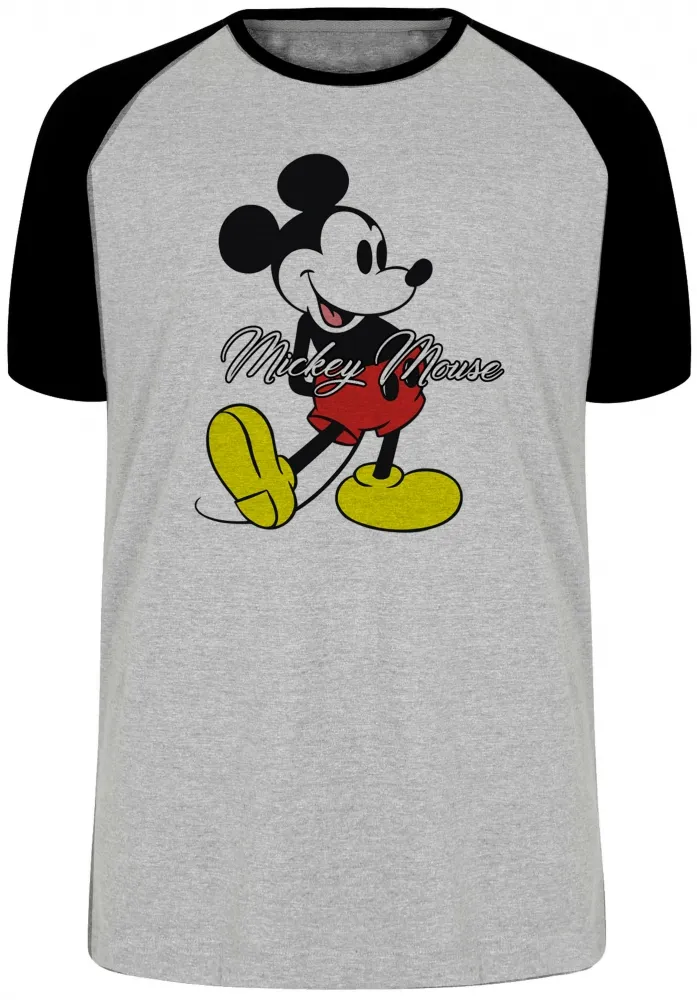 Camiseta adulto ou infantil Mickey Mouse antigo Disney Imagem