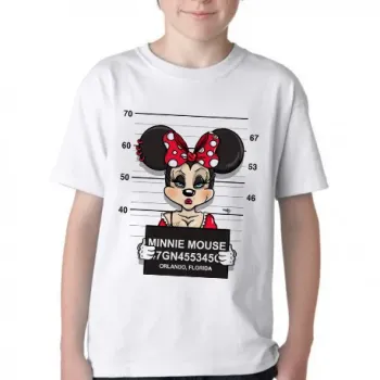 Camiseta adulto ou infantil Minnie mouse disney presa prisão - Foto 2