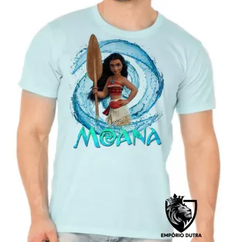 Camiseta adulto ou infantil Moana princesa disney mar aventuras