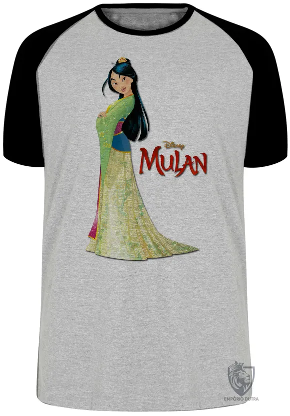 Camiseta adulto ou infantil Mulan verde Japão Imagem