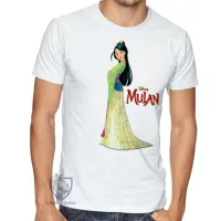 Camiseta adulto ou infantil Mulan verde Japão - Foto 2