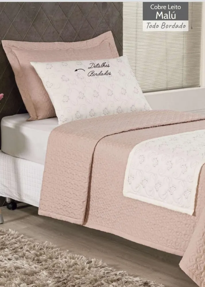 Jogo de Cobreleito Solteiro 04 Peças Rosa Imagem