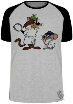 Camiseta adulto ou infantil Olho Vivo e Faro Fino gato e rato detetive hanna barbera