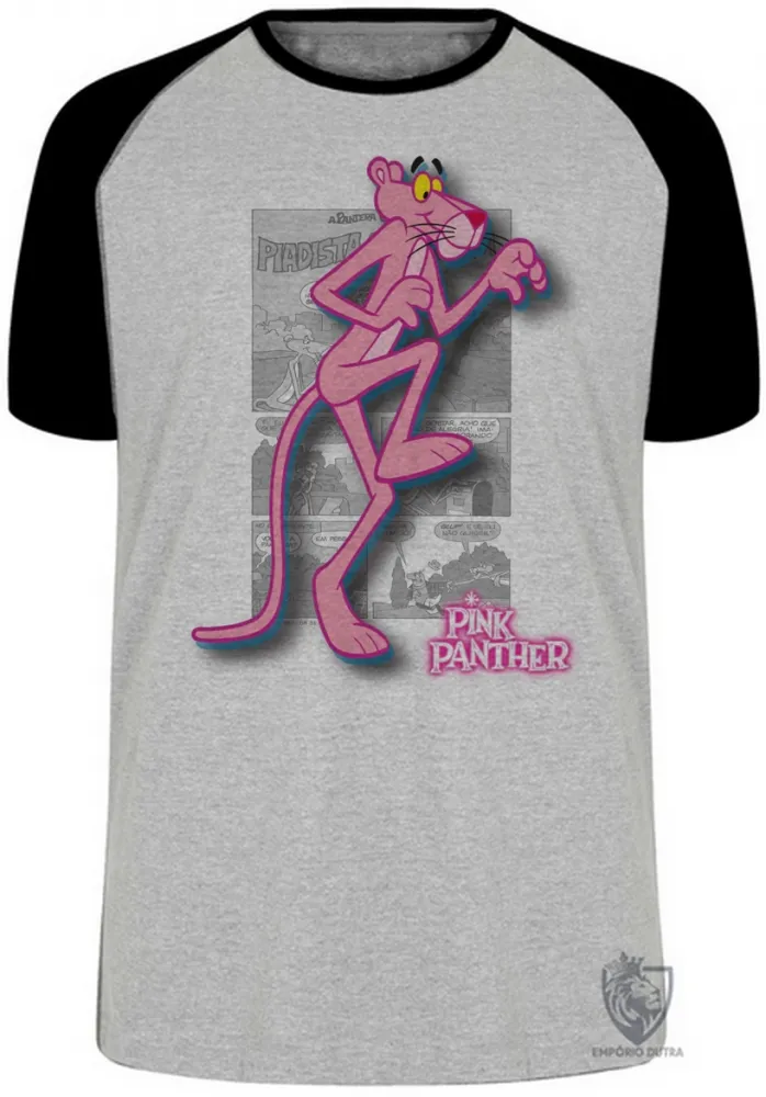 Camiseta adulto ou infantil Pantera cor de rosa hq Imagem