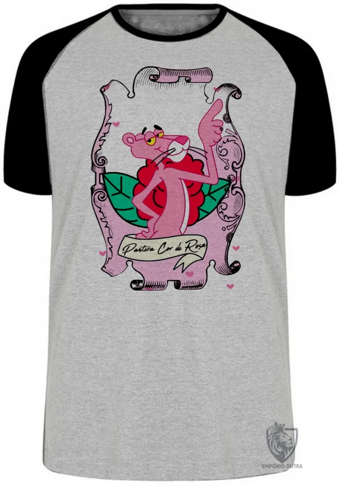 Camiseta adulto ou infantil Pantera cor de rosa mãos Imagem
