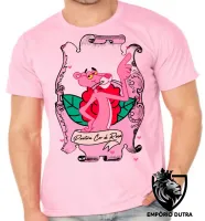 Camiseta adulto ou infantil Pantera cor de rosa mãos - Foto 2