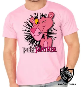 Camiseta adulto ou infantil Pantera Cor de Rosa desenho - Foto 2