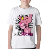 Camiseta adulto ou infantil Pantera Cor de Rosa desenho - Foto 3