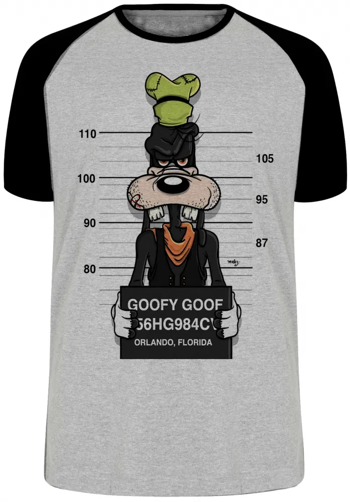 Camiseta adulto ou infantil Pateta prisão disney preso