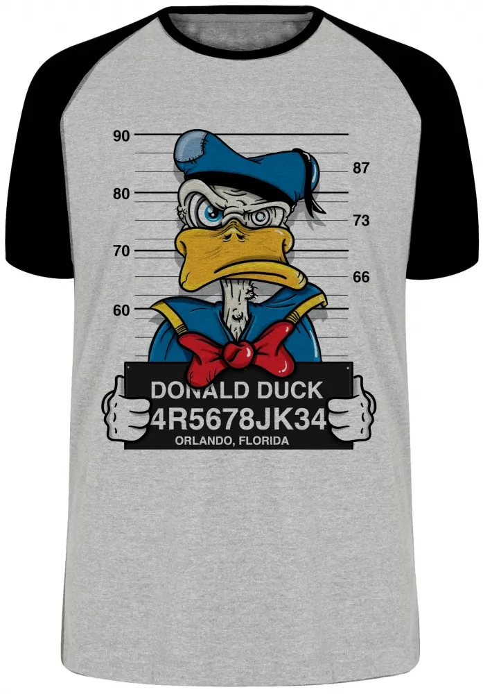 Camiseta adulto ou infantil pato donald disney preso