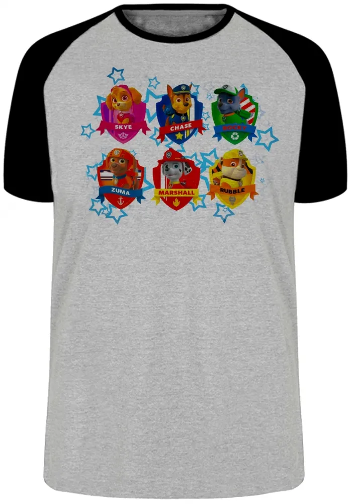 Camiseta adulto ou infantil Patrulha Canina nomes Imagem