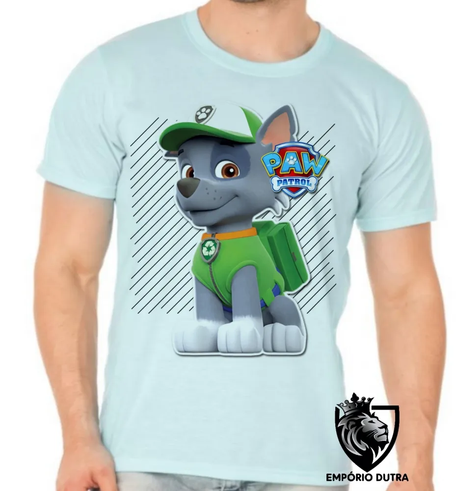 Camiseta adulto ou infantil Patrulha Canina Rocky