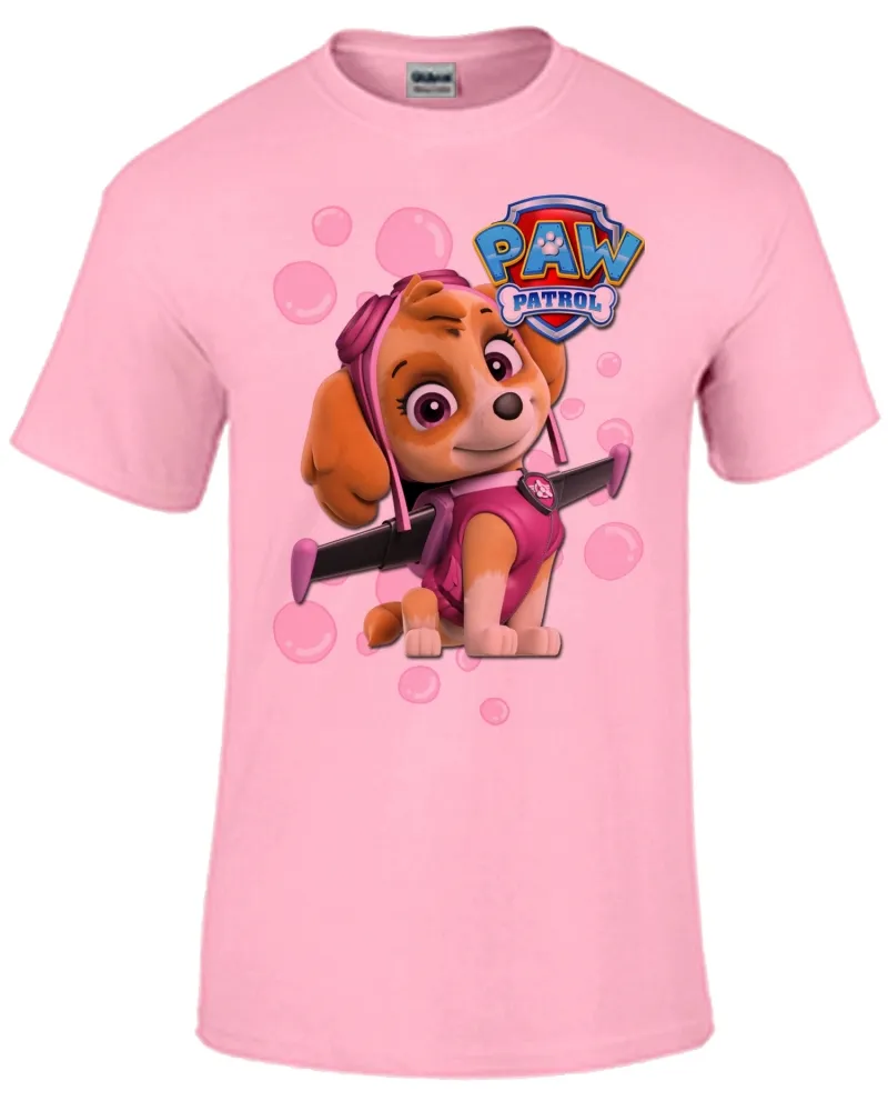 Camiseta adulto ou infantil Patrulha Canina Skie Imagem