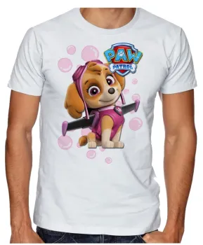 Camiseta adulto ou infantil Patrulha Canina Skie - Foto 2