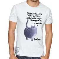Camiseta adulto ou infantil Pets Chloe gato gatinha - Foto 2