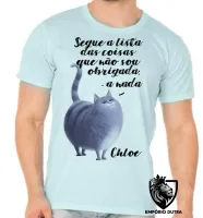 Camiseta adulto ou infantil Pets Chloe gato gatinha - Foto 5