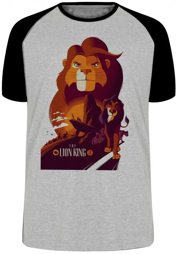 Camiseta adulto ou infantil rei leão escar simba disney desenho