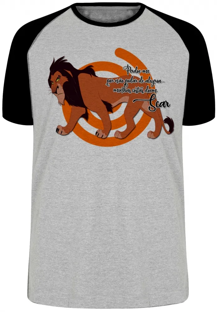 Camiseta adulto ou infantil Rei Leão Lion King  Scar minhas costas doem Imagem