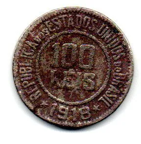 1918 - 100 Réis - Moeda Brasil - UTG