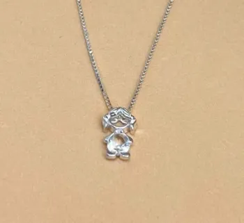 Pingente de prata  menina - branco - PF1437 - Foto 2