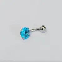 Banana Bell  Aço Cirúrgico 1.6mm GARRA com 1 Pedra AZUL  ACO18 - Foto 4