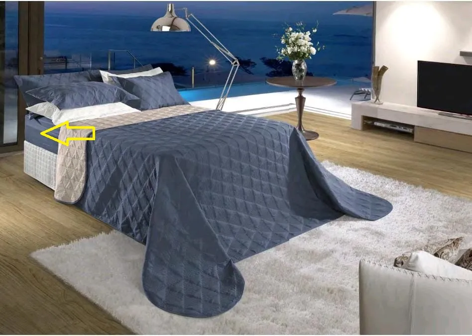 Jogo de Lençol Percal Acetinado 03 Peças Casal Azul Imagem