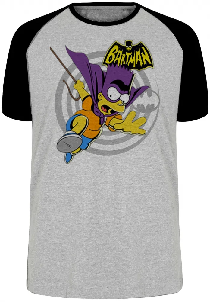 Camiseta adulto ou infantil simpsons bartman bart batman morcego